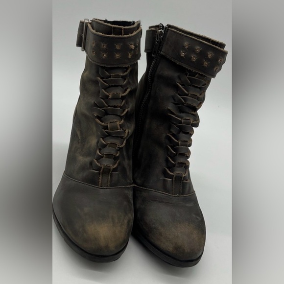 Harley-Davidson Shoes - Harley-Davidson Calkins LS Boot 8" D84267 Women 7 Gray Leather Motorcycle Boot
